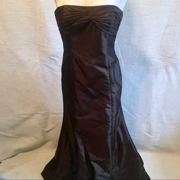Amsale Mermaid Metallic Brown Strapless Ball Gown - Picture 7 of 8